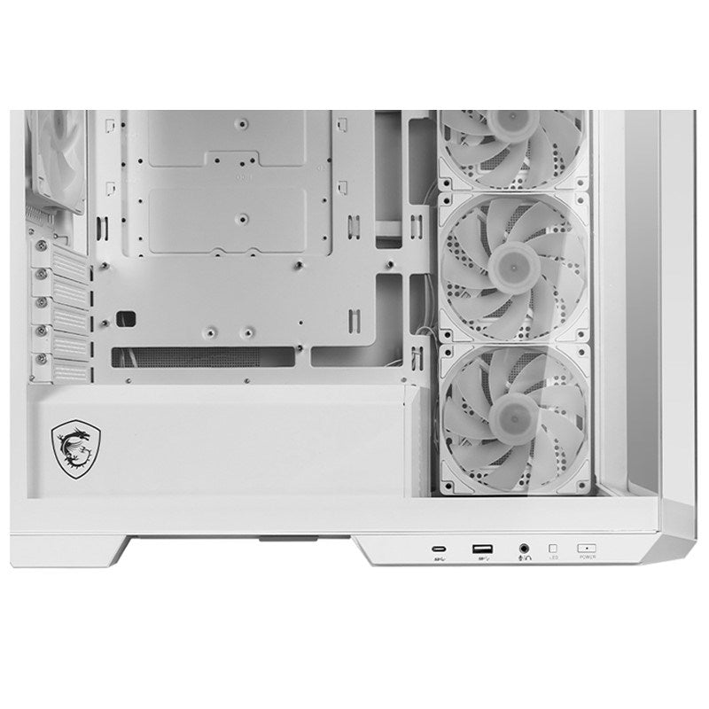 MSI MAG PANO M100R PZ M-ATX Mid Tower Gaming PC Case - White (4 ARGB Fans Included)