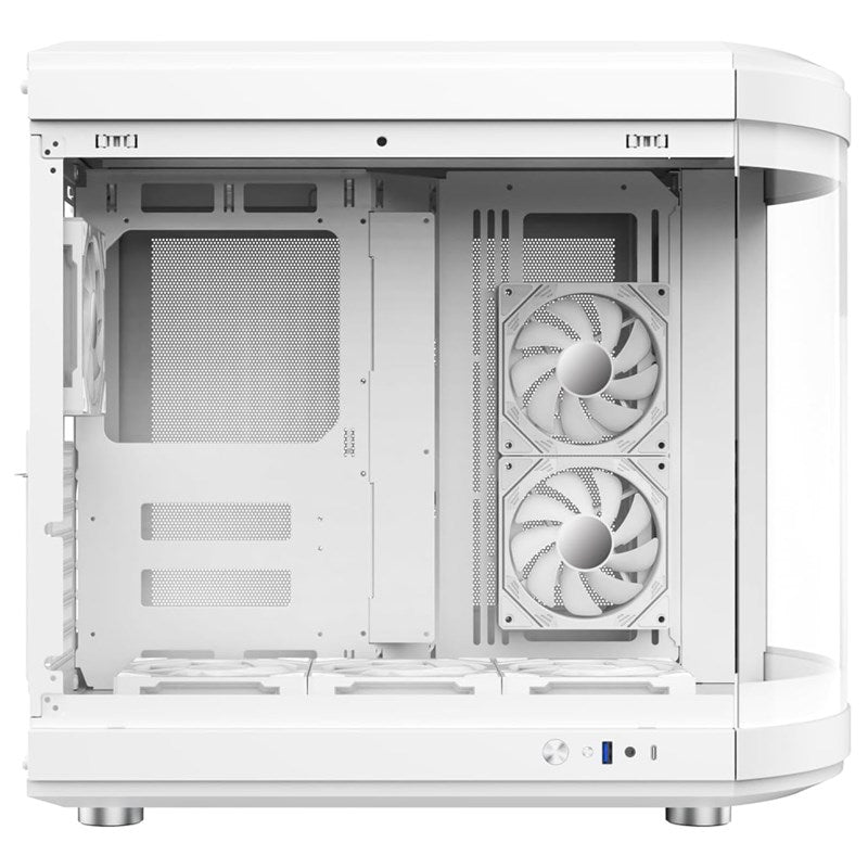 COOLMOON C006 Tempered Glass ATX Mid Tower Gaming PC Case - White (4 ARGB Fans Included)