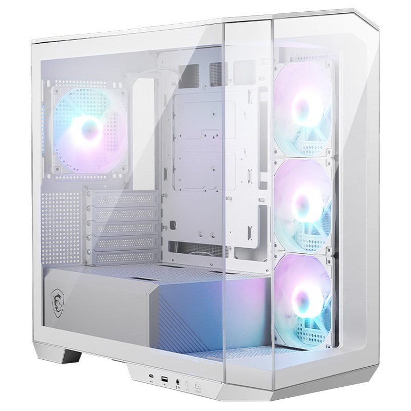 MSI MAG PANO M100R PZ M-ATX Mid Tower Gaming PC Case - White (4 ARGB Fans Included)