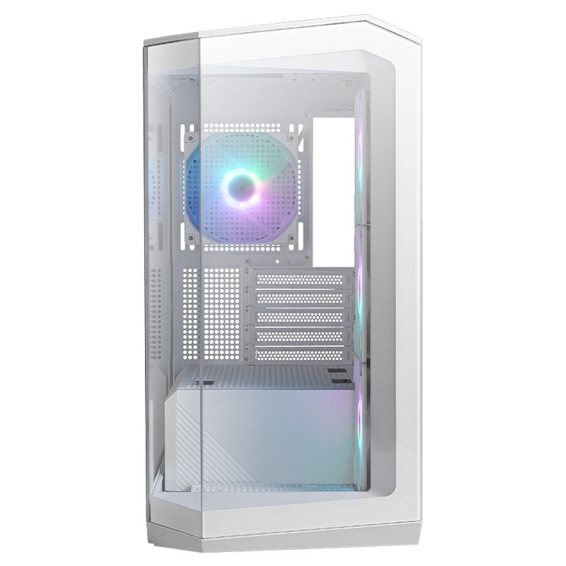 MSI MAG PANO M100R PZ M-ATX Mid Tower Gaming PC Case - White (4 ARGB Fans Included)