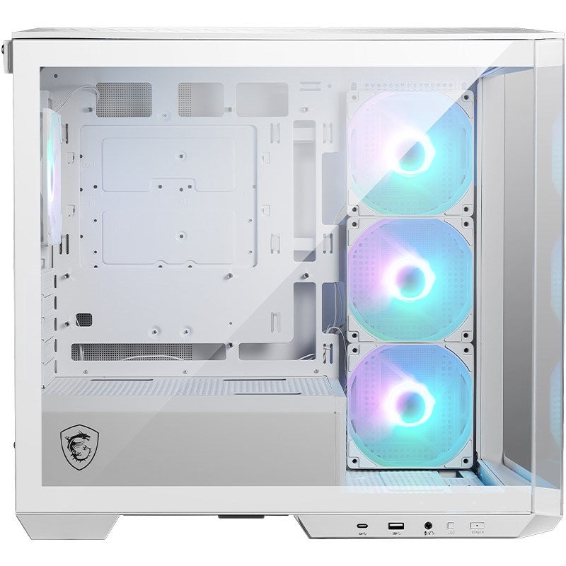 MSI MAG PANO M100R PZ M-ATX Mid Tower Gaming PC Case - White (4 ARGB Fans Included)