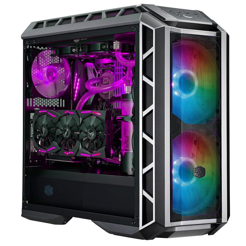 Cooler Master MasterCase H500P Mesh ARGB E-ATX Gaming PC Case - Gun Metal Grey (Dual 200mm ARGB Fan Included)