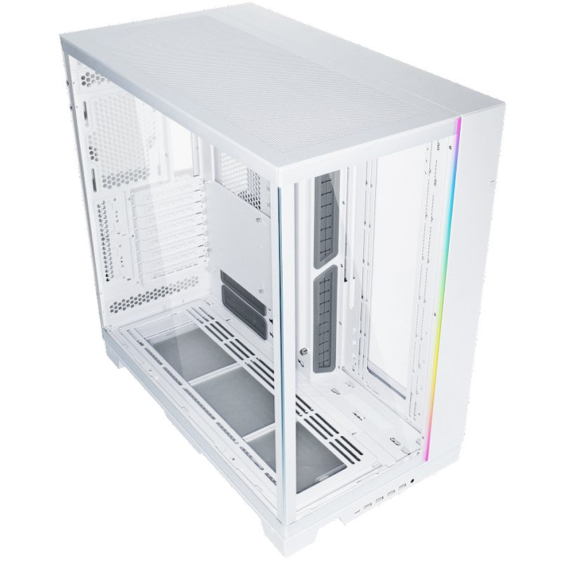 LIAN LI O11 Dynamic EVO XL RGB Tempered Glass Full Tower Gaming Case - White (Fans Not Included)