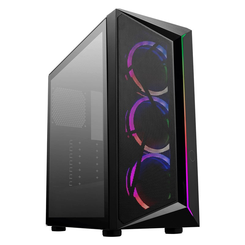 Cooler Master CMP 510 ATX Mid Tower Gaming PC Case with 3 ARGB Fans - Black