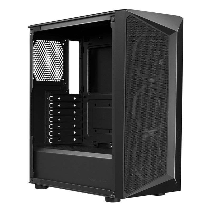 Cooler Master CMP 510 ATX Mid Tower Gaming PC Case with 3 ARGB Fans - Black