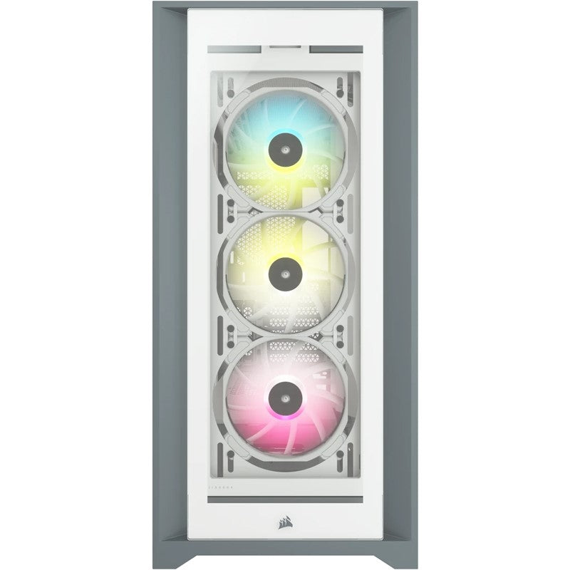 Corsair iCUE 5000X RGB ATX Mid Tower 3 Side Tempered Glass Panel PC Gaming Case With 4 RGB Fans - White