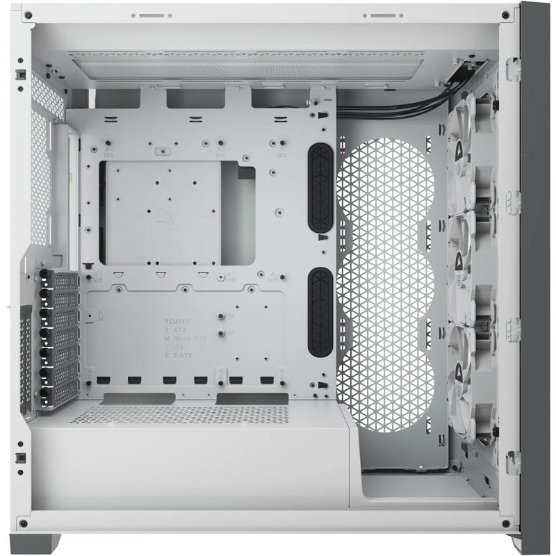 Corsair iCUE 5000X RGB ATX Mid Tower 3 Side Tempered Glass Panel PC Gaming Case With 4 RGB Fans - White