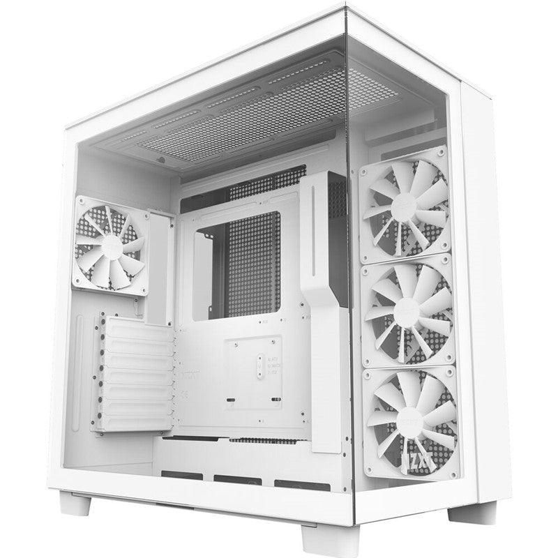 NZXT H9 Flow Edition Dual-Chamber Mid Tower Gaming Case - White