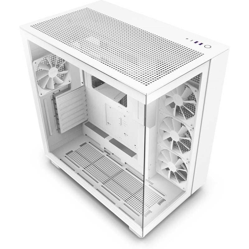 NZXT H9 Flow Edition Dual-Chamber Mid Tower Gaming Case - White