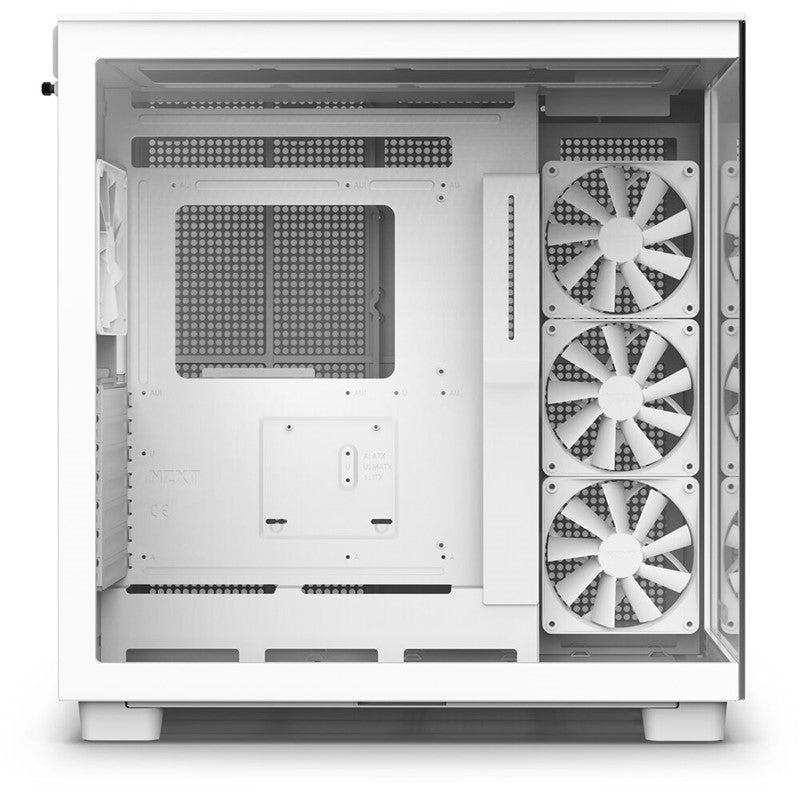 NZXT H9 Flow Edition Dual-Chamber Mid Tower Gaming Case - White
