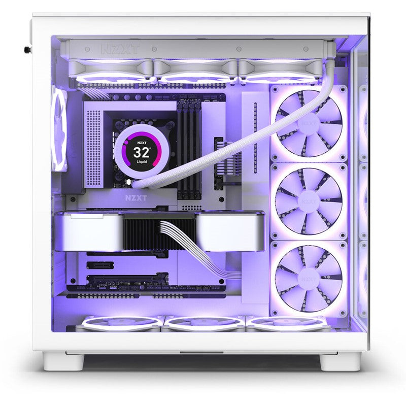 NZXT H9 Flow Edition Dual-Chamber Mid Tower Gaming Case - White