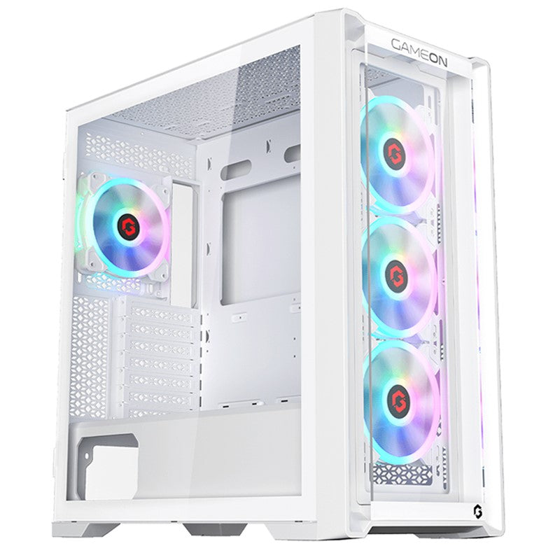 GAMEON Vortex Arctic Series Mid Tower Gaming Case - White