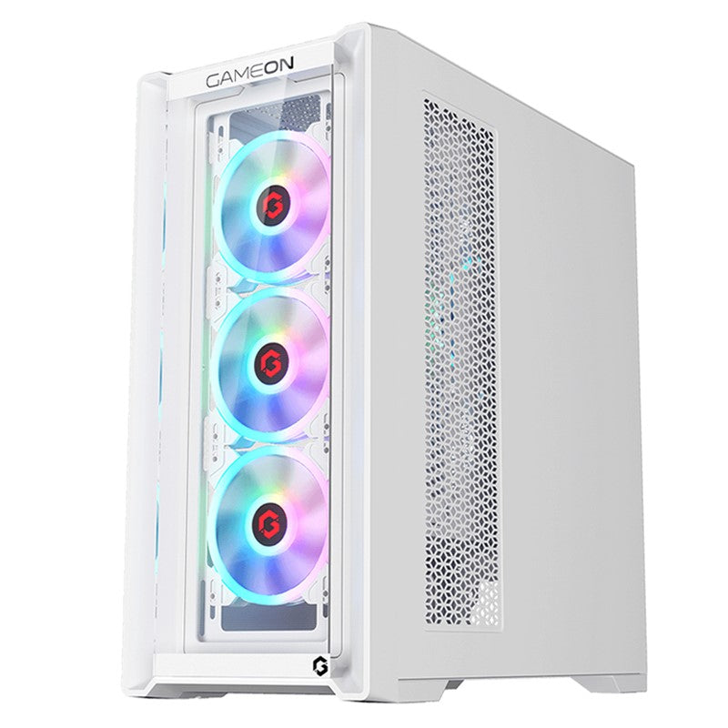 GAMEON Vortex Arctic Series Mid Tower Gaming Case - White