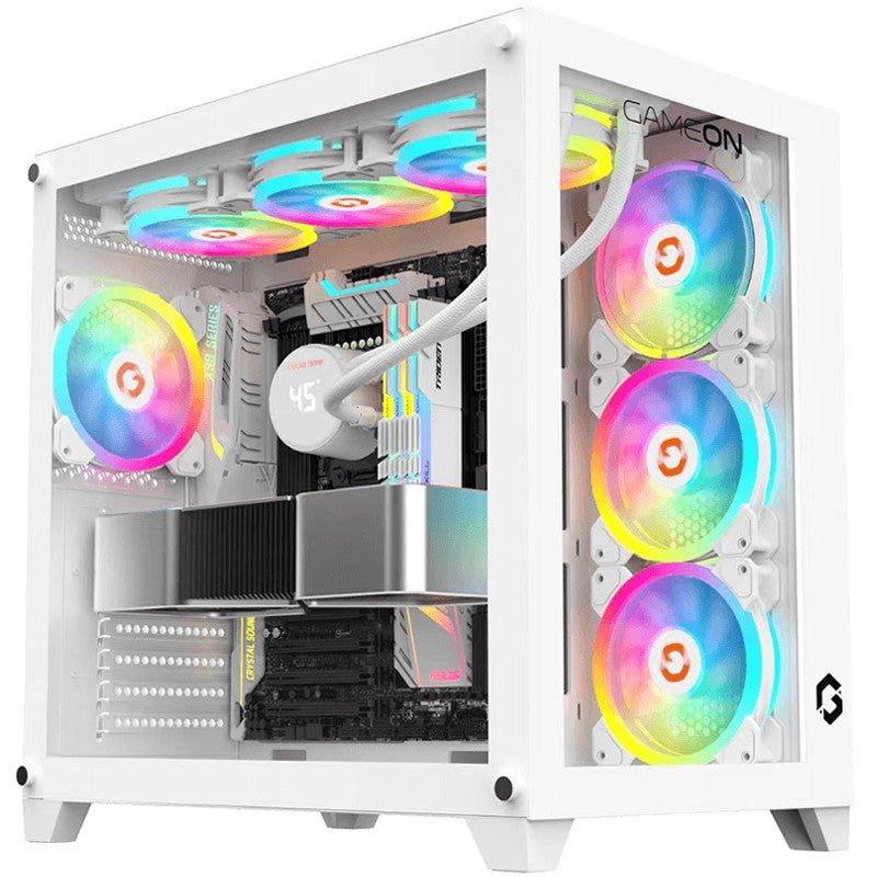 GAMEON Emperor Artic Series Mid Tower Gaming Case - White