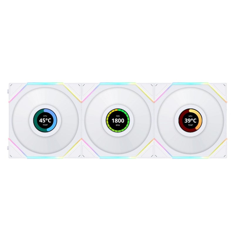 LIAN LI UNI FAN TL LCD 120mm ARGB Cooling Fan with 1.6" LCD Screen (Pack of 3)