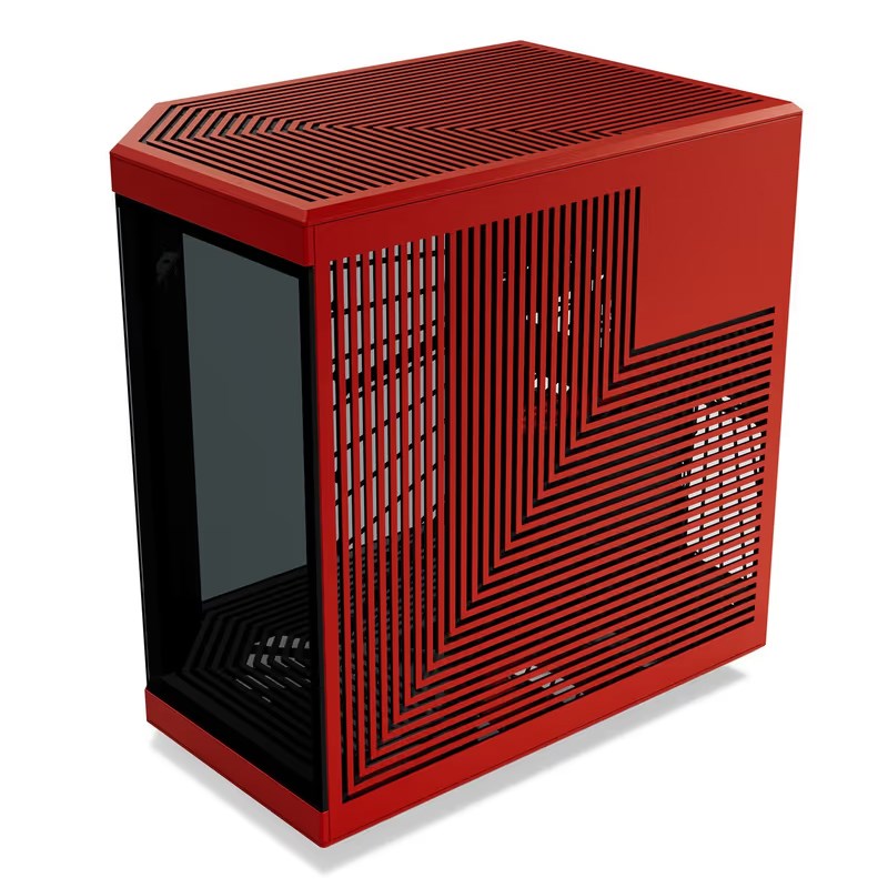 HYTE Y70 Touch Infinite E-ATX Mid Tower Gaming Case with 14.5" Touch Display - Black Cherry