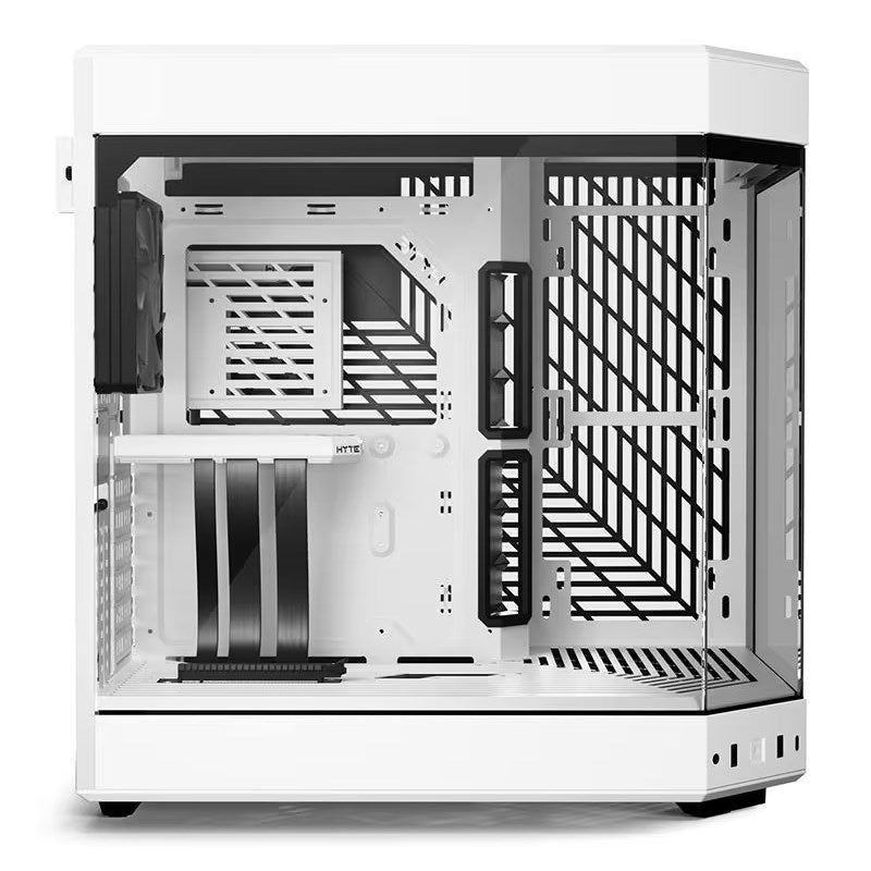 HYTE Y60 Panoramic Tempered Glass E-ATX Mid Tower Gaming Case with 3 Fans - Snow White