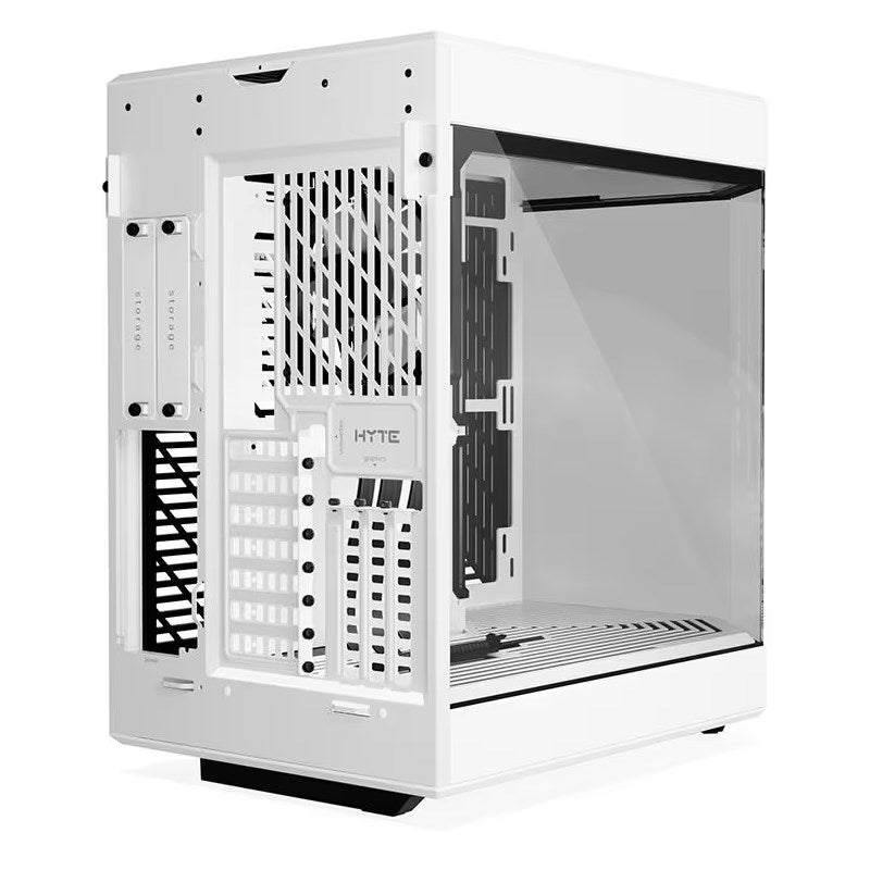 HYTE Y60 Panoramic Tempered Glass E-ATX Mid Tower Gaming Case with 3 Fans - Snow White