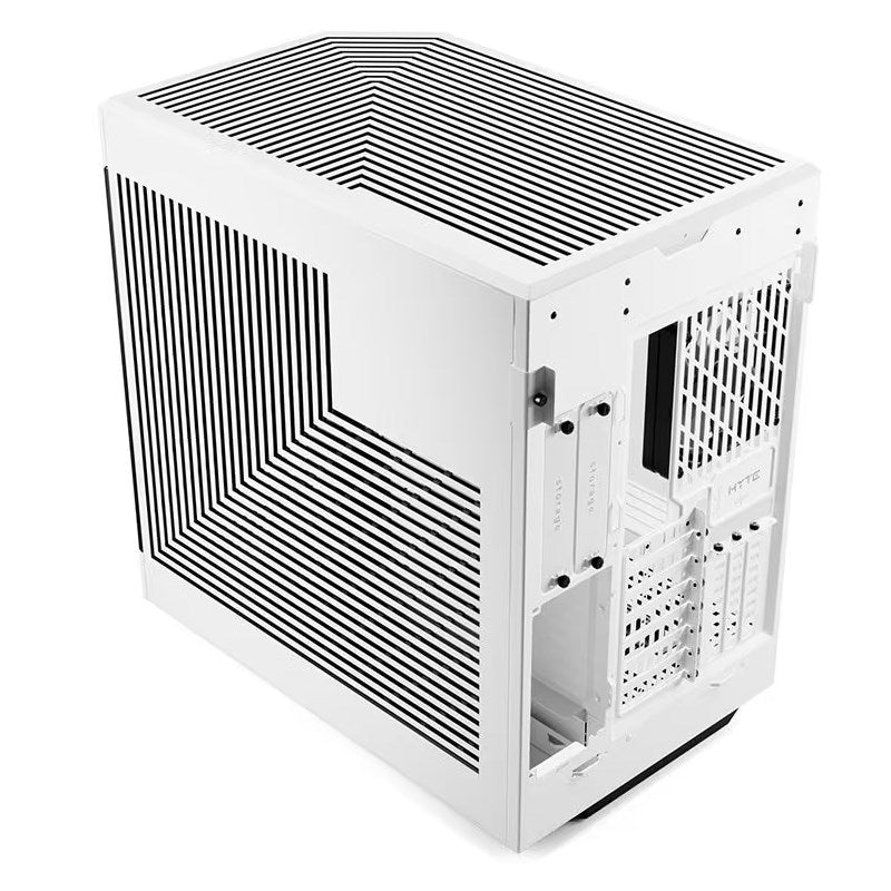 HYTE Y60 Panoramic Tempered Glass E-ATX Mid Tower Gaming Case with 3 Fans - Snow White