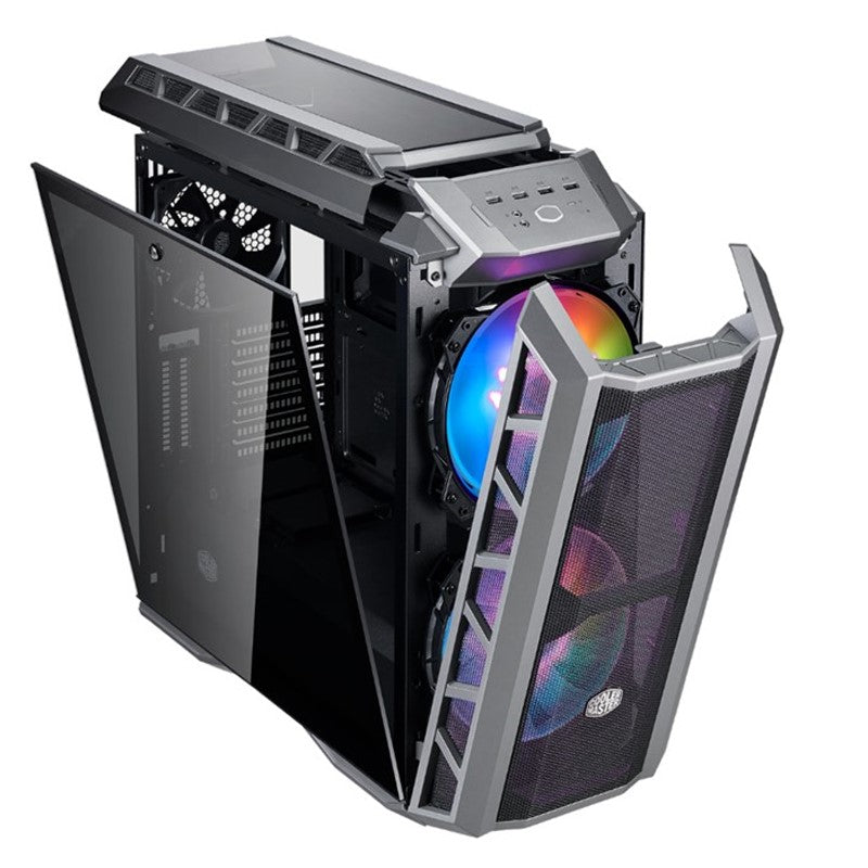 Cooler Master MasterCase H500P Mesh ARGB E-ATX Gaming PC Case - Gun Metal Grey (Dual 200mm ARGB Fan Included)