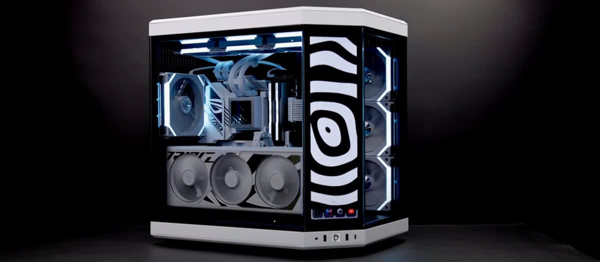 HYTE Y70 Touch Infinite E-ATX Mid Tower Gaming Case with 14.5" Touch Display - Panda