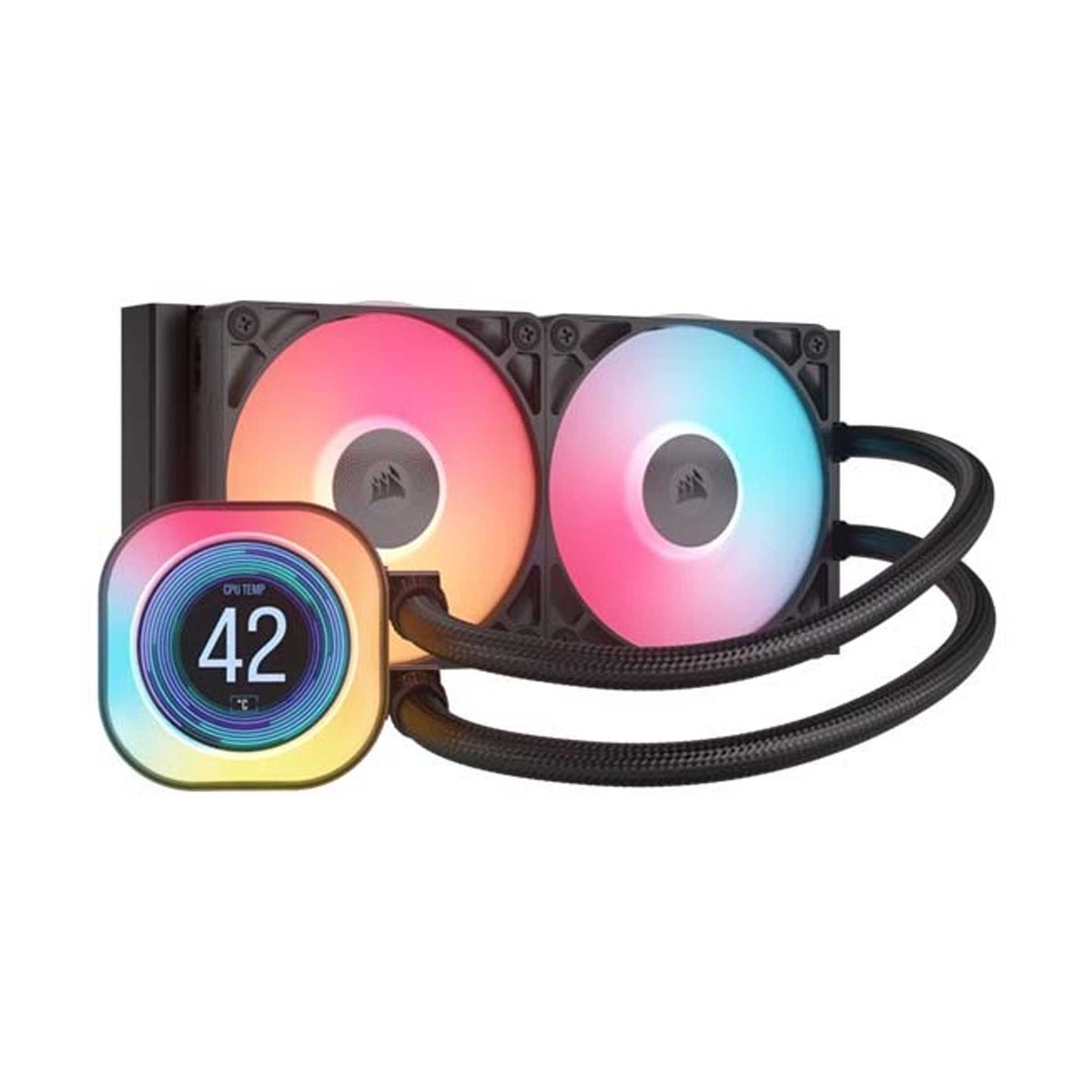 Corsair iCUE Link Titan 240mm - 2x RX120 LCD Liquid CPU Cooler - Black