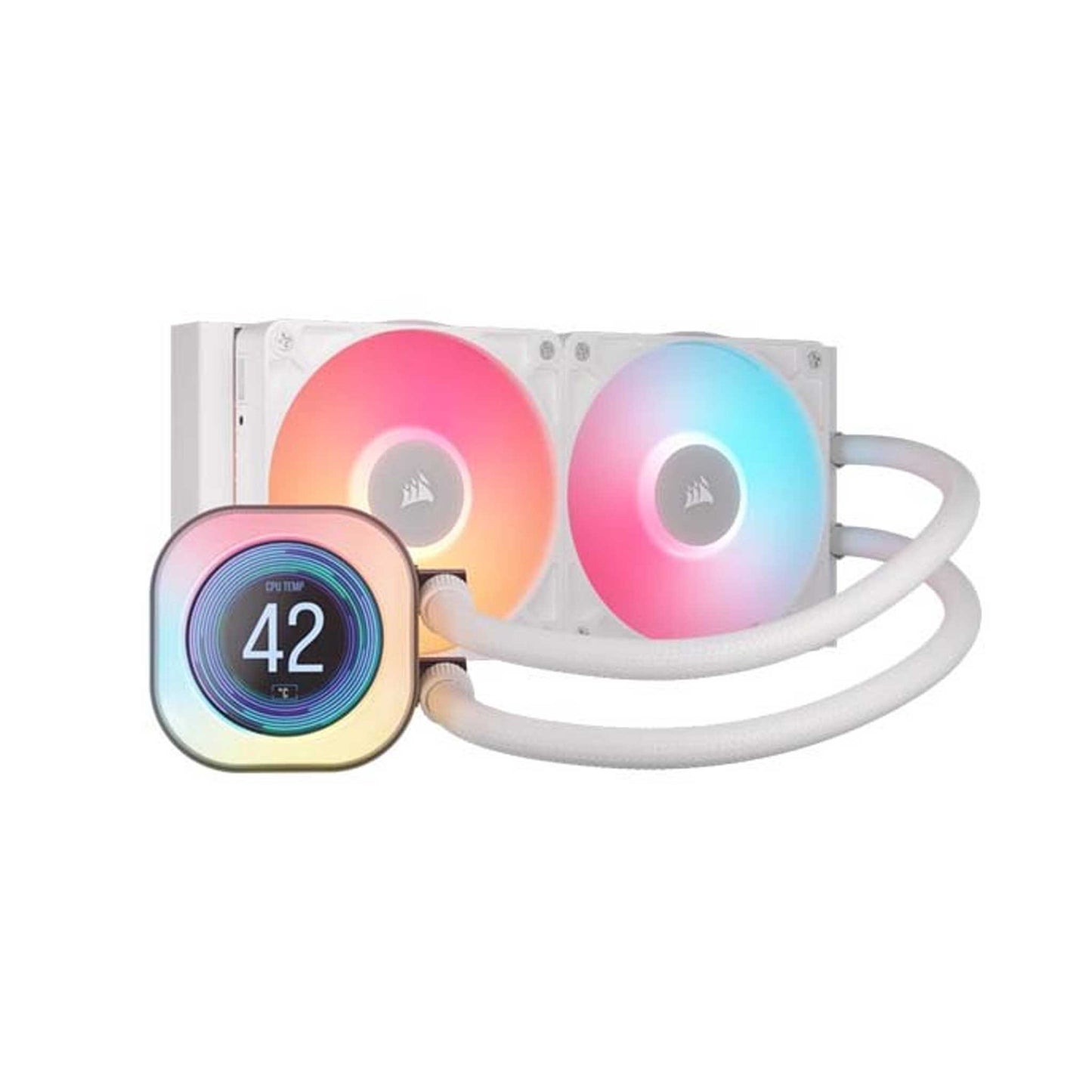 Corsair iCUE Link Titan 240mm - 2x RX120 LCD Liquid CPU Cooler - White