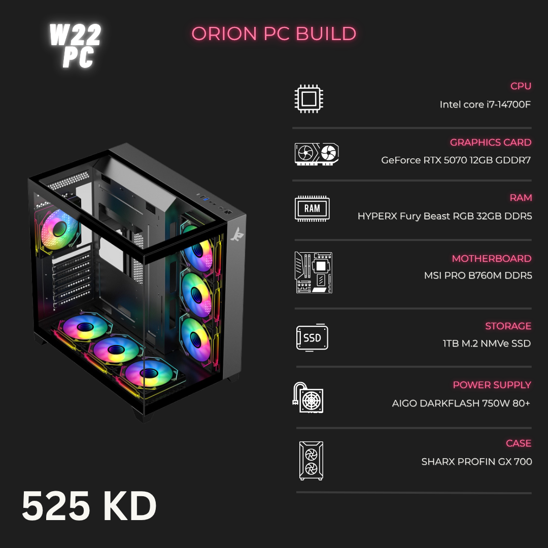 ORION PC Build | i7-14700F & RTX 5070 12GB