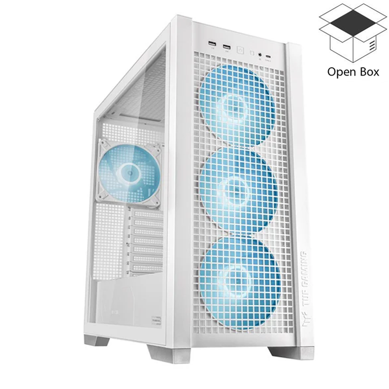 Asus TUF Gaming GT302 ARGB E-ATX Mid Tower Gaming Case - White - Open Box