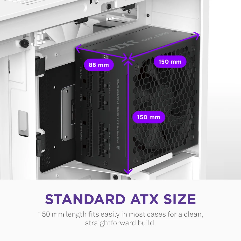 NZXT C850 850W Fully Modular Gold Core 80 PLUS ATX 3.1 Power Supply - Black