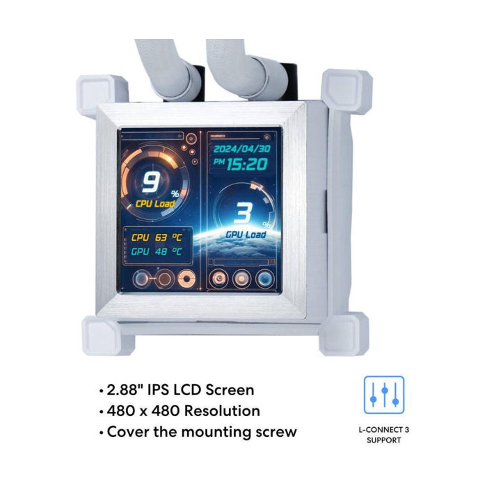 Lian Li HydroShift 360R LCD 360MM RGB CPU Liquid Cooler - White