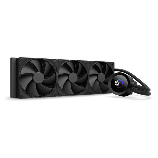 Nzxt Kraken Plus 360mm V2 Display and Radiator Fans AIO Liquid Cooler - Black