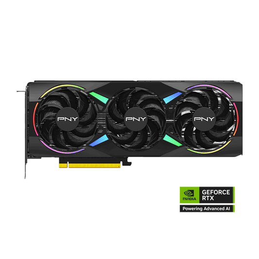 PNY Nvidia GeForce RTX 5070 12GB ARGB Overclocked Triple Fan Graphics Card - Black