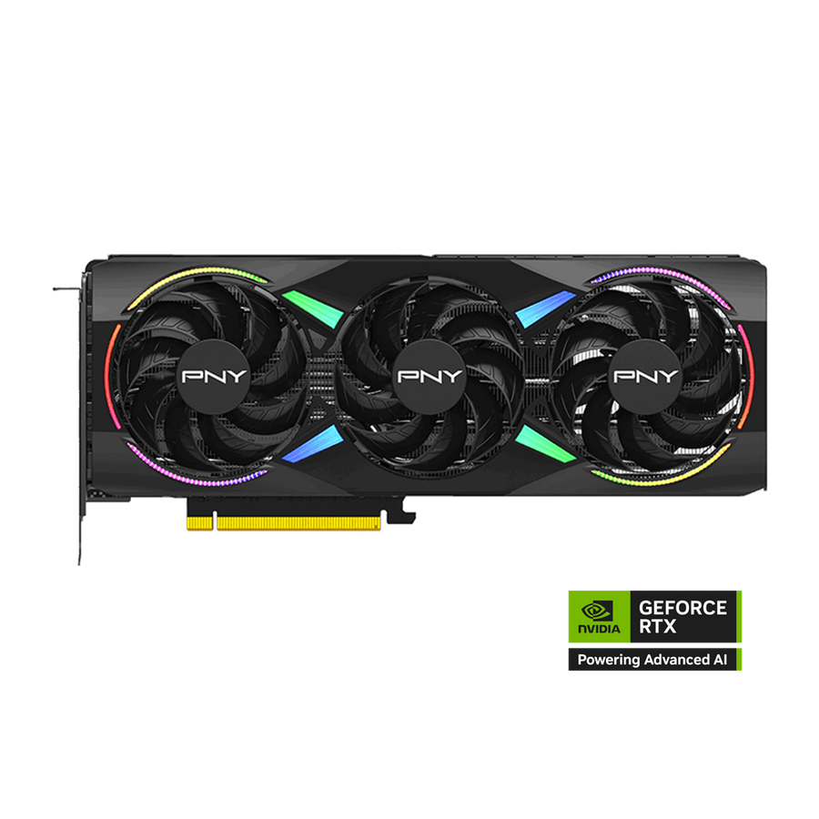 PNY Nvidia GeForce RTX 5070 12GB ARGB Overclocked Triple Fan Graphics Card - Black
