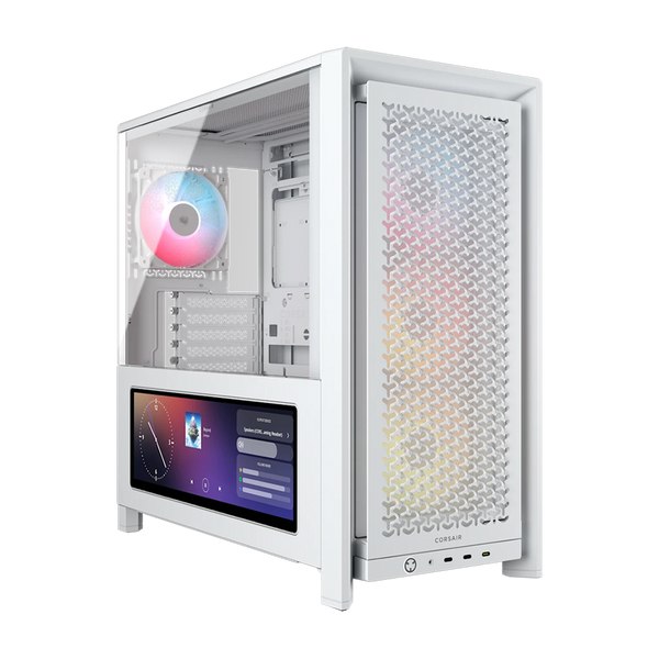 CORSAIR FRAME 4000D LCD RS ARGB Premium Mid Tower Case - White