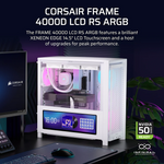 CORSAIR FRAME 4000D LCD RS ARGB Premium Mid Tower Case - White