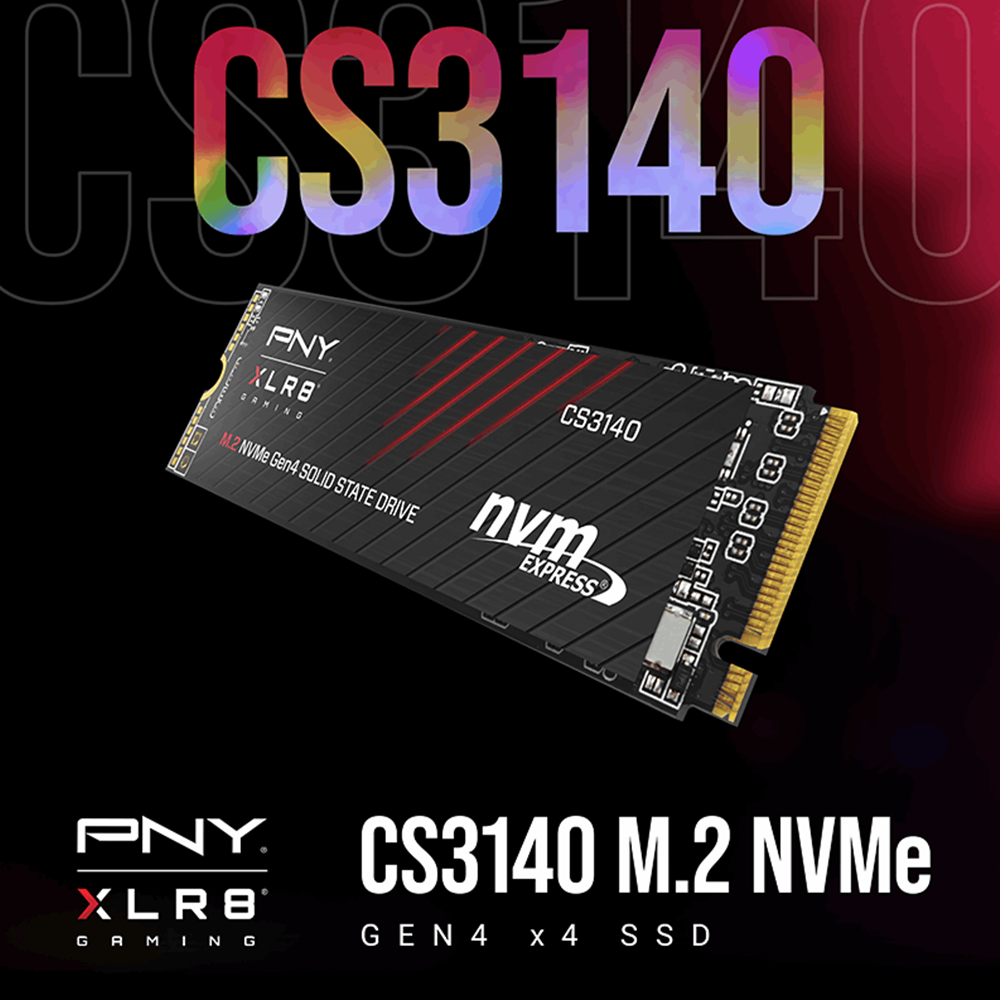 PNY XLR8 CS3140 M.2 2280 PCIe GEN4X4 NVMe SSD (R:7,500MB/s W6,850:MB/s) - 4TB