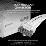 CORSAIR RMe Series RM750e Fully Modular Low-Noise ATX Power Supply - White