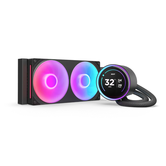 NZXT Kraken Elite 240 RGB - 240mm (2x120mm) AIO With 2.72 IPS LCD Liquid Cooler - Black