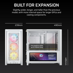 CORSAIR FRAME 4000D LCD RS ARGB Premium Mid Tower Case - White