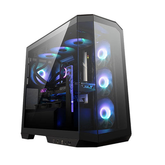 MSI MAG PANO M100R PZ M-ATX Mid Tower Gaming PC Case - Black (4 ARGB Fans Included)