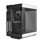 HYTE Dual Chamber Panoramic Tempered Glass ATX Case with 3 Fans - Black/White