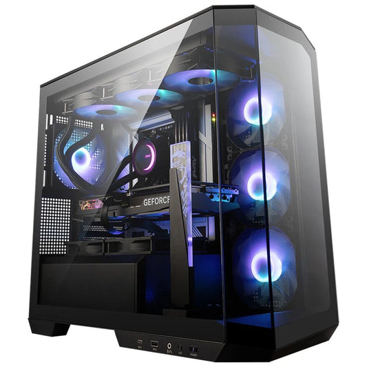 MSI MAG PANO 100R PZ ATX Mid Tower Gaming PC Case - Black (4 ARGB Fans Included)