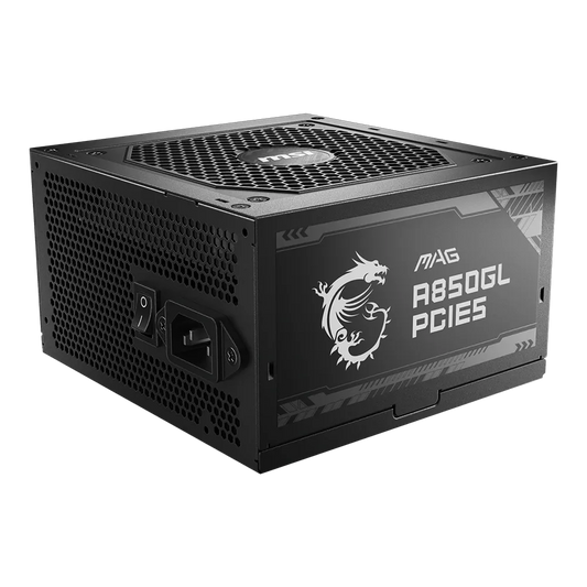 MSI MAG A850GL 850W PCIE 5V Full Modular 80 Plus Gold ATX3.0 Power Supply - Black