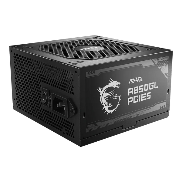 MSI MAG A850GL 850W PCIE 5V Full Modular 80 Plus Gold ATX3.0 Power Supply - Black