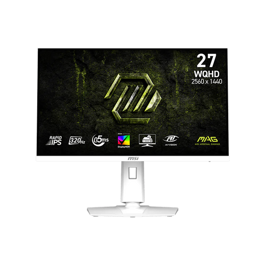 MSI MAG 27 Inch 320Hz WQHD HDMI 2.1 0.5ms IPS Gaming Monitor - White
