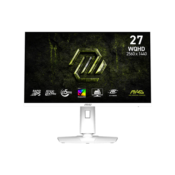 MSI MAG 27 Inch 320Hz WQHD HDMI 2.1 0.5ms IPS Gaming Monitor - White