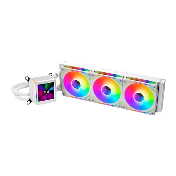 LIAN LI Galahad II LCD SL-INF 360MM ARGB CPU Liquid Cooler – White