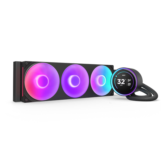 NZXT Kraken Elite 360 RGB V2 360mm AIO With 2.72 IPS LCD Liquid Cooler - Black