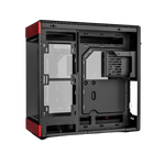 HYTE Dual Chamber Panoramic Tempered Glass ATX Case With 3 Fans - Black/Red